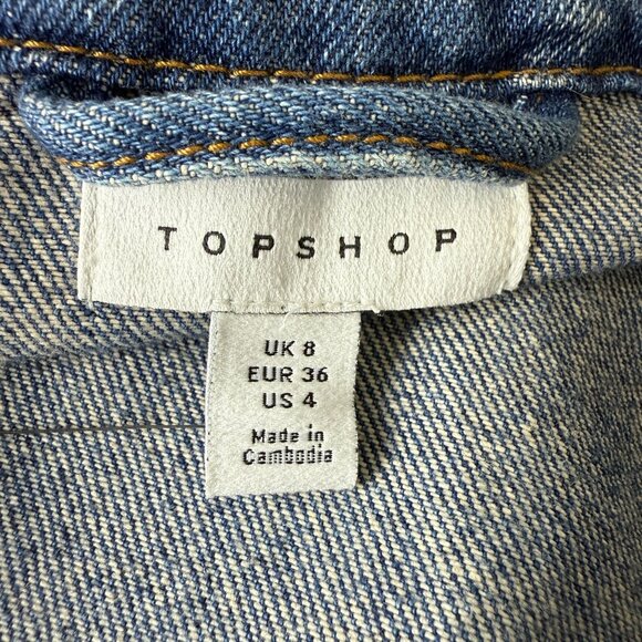 TTopshop Women's New Denim Dad Jacket US 4 (53" Bust) Oversized Button Up Cotton - Picture 4 of 16
